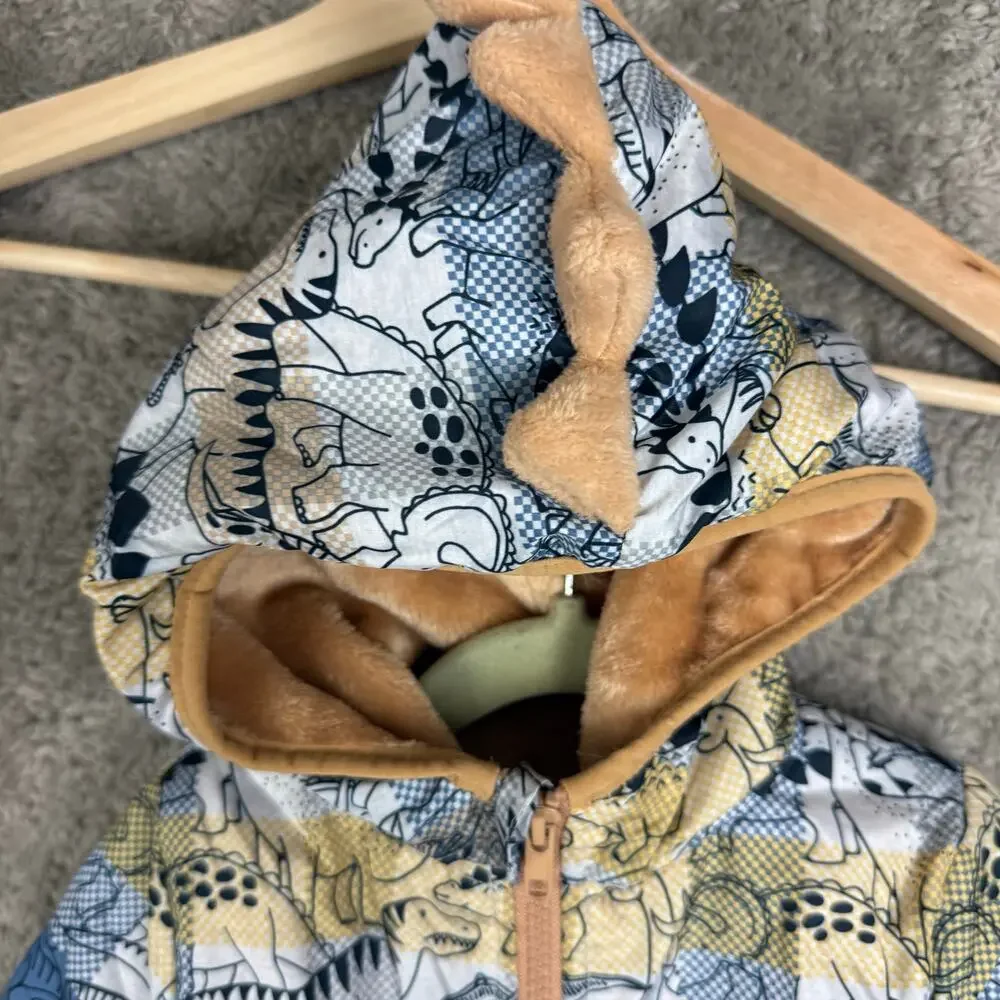 Mick Mack 24 Months Baby Jacket Fleece Plush Dinosaur Hood 18-24 2T